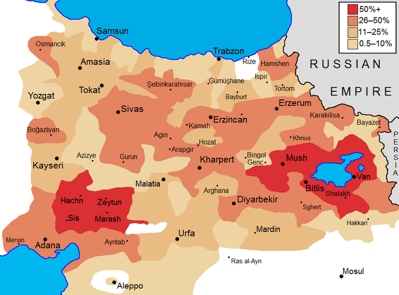 Map of Armenians in Ottoman Empire