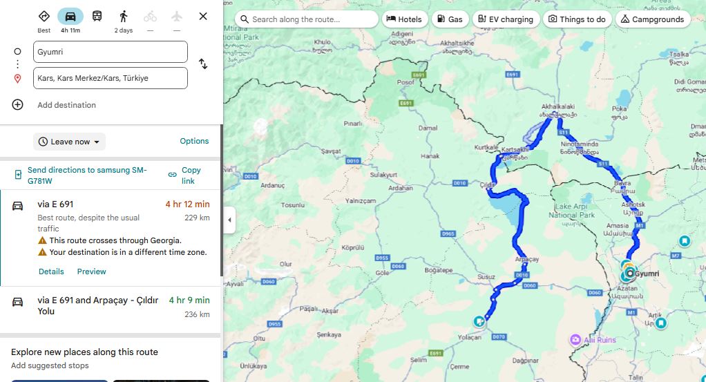 Gyumri to Kars