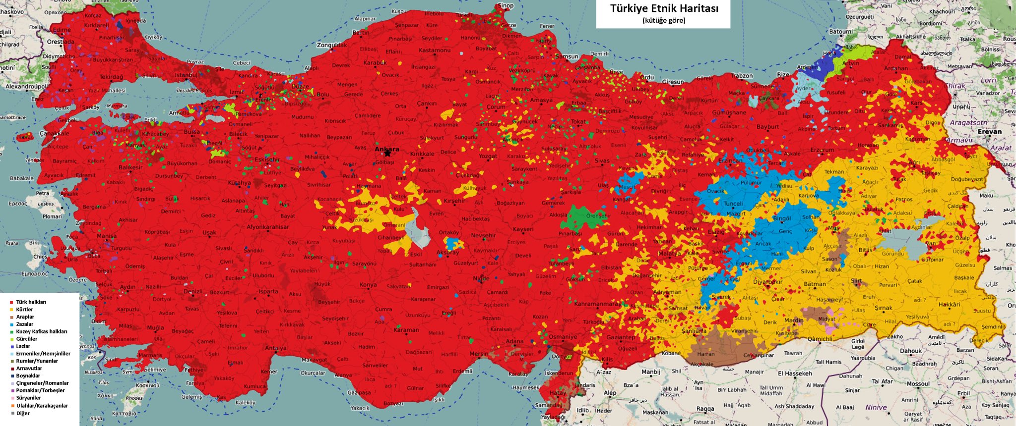 Turkey ethnicity map